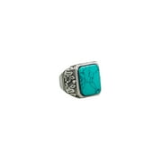 Gemsgram Vintage 925 Sterling Silver Ring for Men's - Turquoise Ring | Birthday or Mothers Day Gift