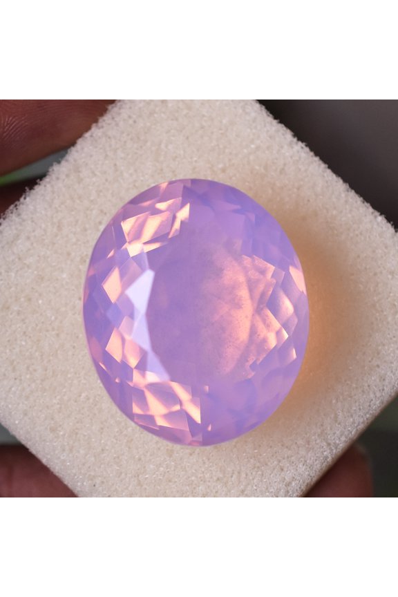 Gemsgrowth Lab Created Pink Australian Opal Loose Gemstone, 95 Carat, Oval Cut, Certified, for Jewelry Making, Pendant, Ring, Necklace, Engagement