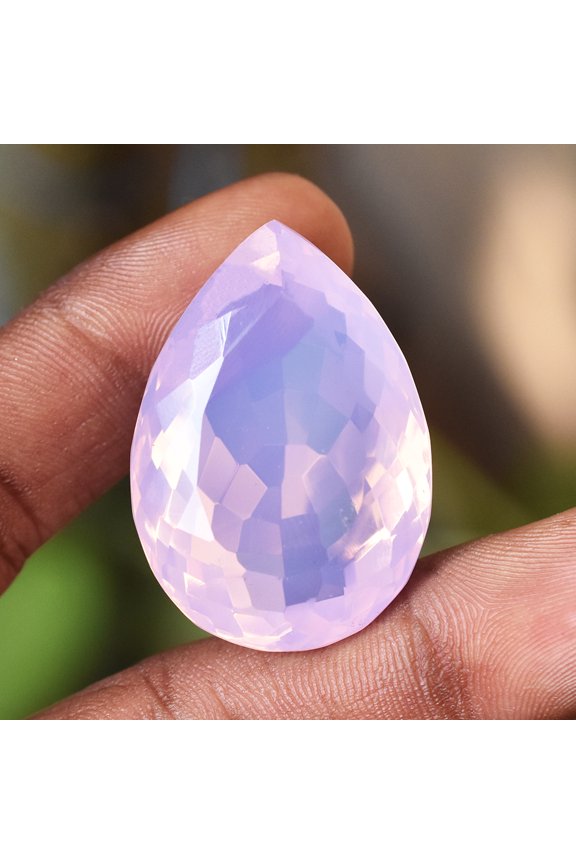 Gemsgrowth Lab Created Pink Opal Loose Gemstone, Pear Cut, 35x24mm, Certified, for Jewelry Making, Pendant, Ring, Necklace, Engagement
