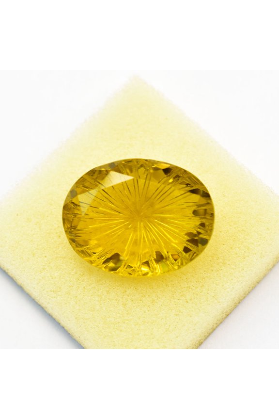 Gemsgrowth Lab Created Yellow Topaz Loose Gemstone, 51.7 Carat, Oval Cut, Certified, for Jewelry Making, Pendant, Ring, Necklace, Engagement