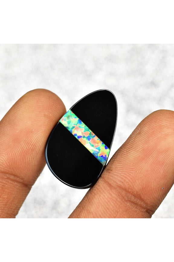 Gemsgrowth Natural Black Gemstone Loose Gemstone, 12.1 Carat, Fancy Cut, Certified, for Jewelry Making, Pendant, Ring, Necklace, Engagement