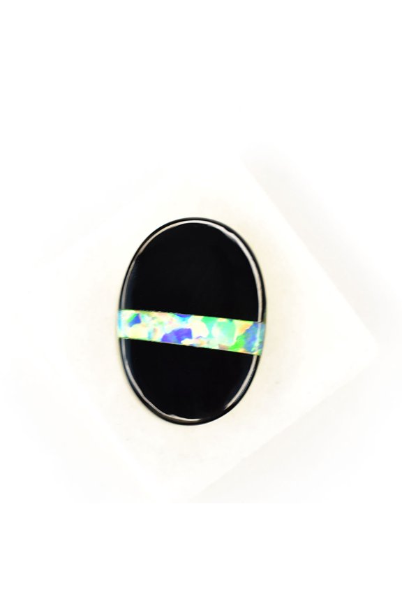 Gemsgrowth Natural Black Opal Loose Gemstone, 11.6 Carat, Oval Cut, Certified, for Jewelry Making, Pendant, Ring, Necklace, Engagement
