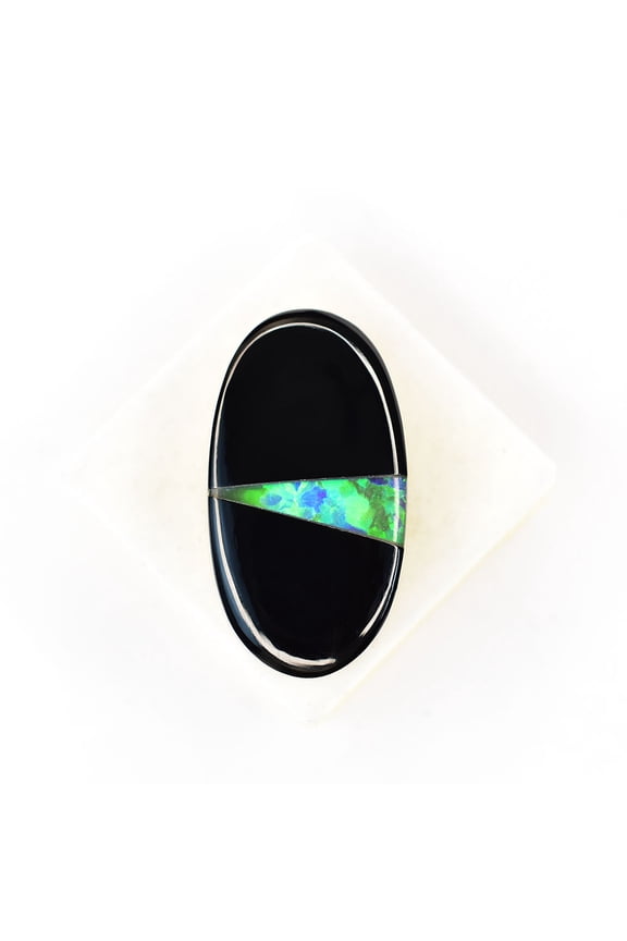 Gemsgrowth Natural Black Opal Loose Gemstone, 18.55 Carat, Oval Cut, Flawless, Certified, for Jewelry Making, Pendant, Ring, Necklace, Engagement