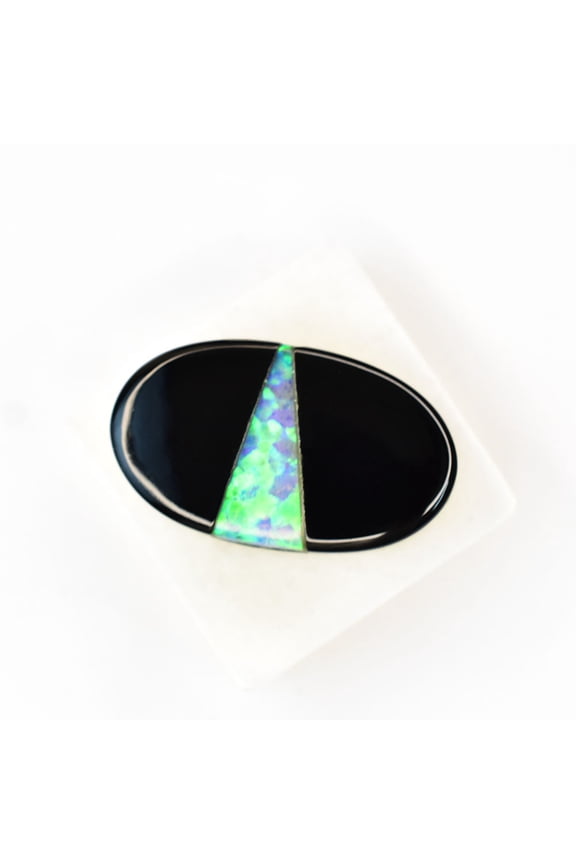 Gemsgrowth Natural Black Opal Loose Gemstone, 21.4 Carat, Oval Cut, Certified, for Jewelry Making, Pendant, Ring, Necklace, Engagement
