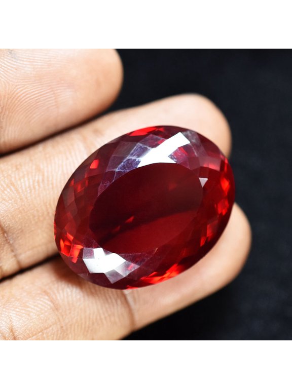 Gemsgrowth Natural Blood Red Mozambique Ruby Loose Gemstone, 62.25 Carat, Certified, for Jewelry Making, Pendant, Ring, Necklace, Engagement