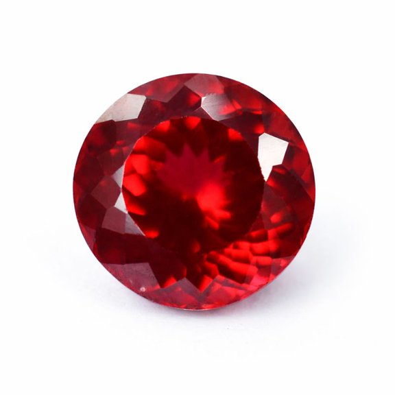 Gemsgrowth Natural Blood Red Ruby Loose Gemstone, 8 Carat, Round Cut, Certified, for Jewelry Making, Pendant, Ring, Necklace, Engagement
