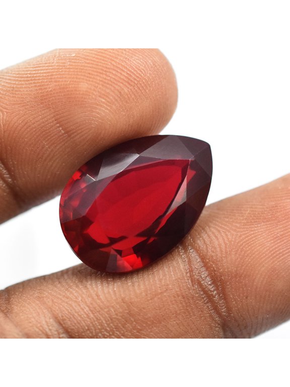 Gemsgrowth Natural Bloody Red Mozambique Ruby Loose Gemstone, 23.35 Carat, Pear Cut, Certified, for Jewelry Making, Pendant, Ring, Necklace, Engagemen