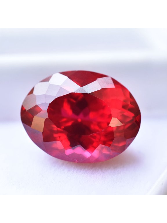 Gemsgrowth Natural Bloody Red Ruby Loose Gemstone, 12 Carat, Oval Cut, Certified, for Jewelry Making, Pendant, Ring, Necklace, Engagement