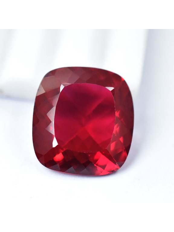 Gemsgrowth Natural Bloody Red Ruby Loose Gemstone, 22.1 Carat, Cushion Cut, Certified, for Jewelry Making, Pendant, Ring, Necklace, Engagement