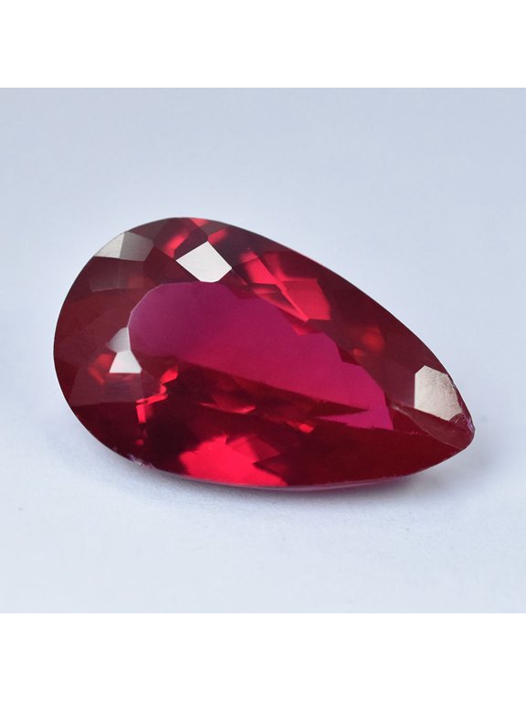 Gemsgrowth Natural Bloody Red Ruby Loose Gemstone, 22.85 Carat, Pear Cut, 23x14mm, Certified, for Jewelry Making, Pendant, Ring, Necklace, Engagement