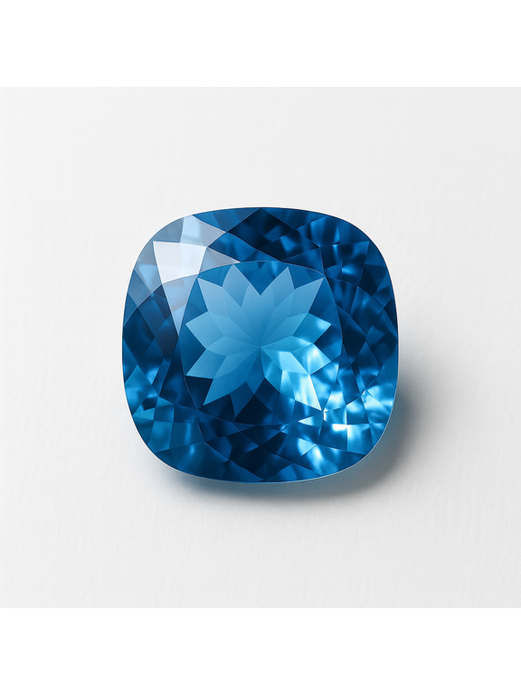 Gemsgrowth Natural Blue Aquamarine Loose Gemstone, 10 Carat, Square Cushion, Certified, for Jewelry Making, Pendant, Ring, Necklace, Engagement