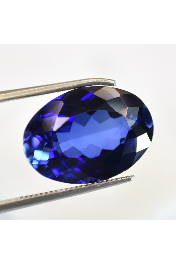 Gemsgrowth Natural Blue Tanzanite Loose Gemstone, 10.1 Carat, Oval Cut, Certified, for Jewelry Making, Pendant, Ring, Necklace, Engagement