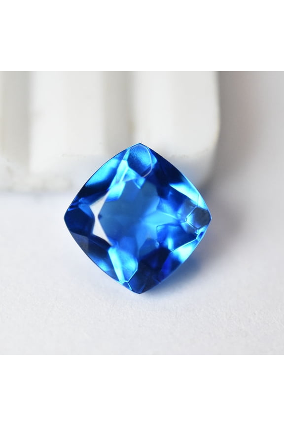 Gemsgrowth Natural Blue Tanzanite Loose Gemstone, 7.25 Carat, Square Cushion, Certified, for Jewelry Making, Pendant, Ring, Necklace, Engagement