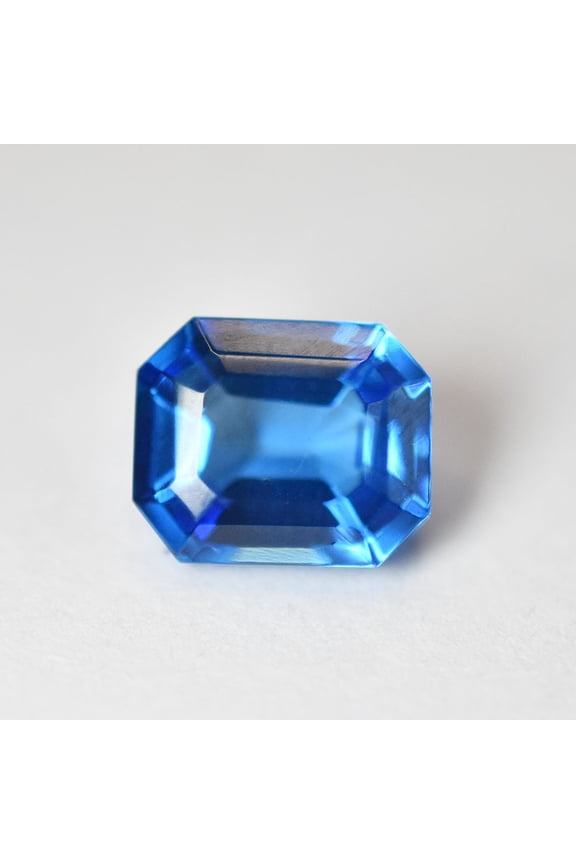 Gemsgrowth Natural Ceylon Blue Sapphire Loose Gemstone, 6.4 Carat, Emerald Cut, Flawless, Certified, for Jewelry Making, Pendant, Ring, Necklace, Enga