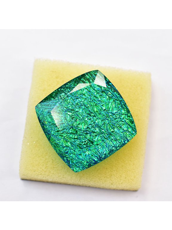 Gemsgrowth Natural Fire Opal Loose Gemstone, 98.45 Carat, Square Cushion, for Jewelry Making, Pendant, Ring, Necklace, Engagement