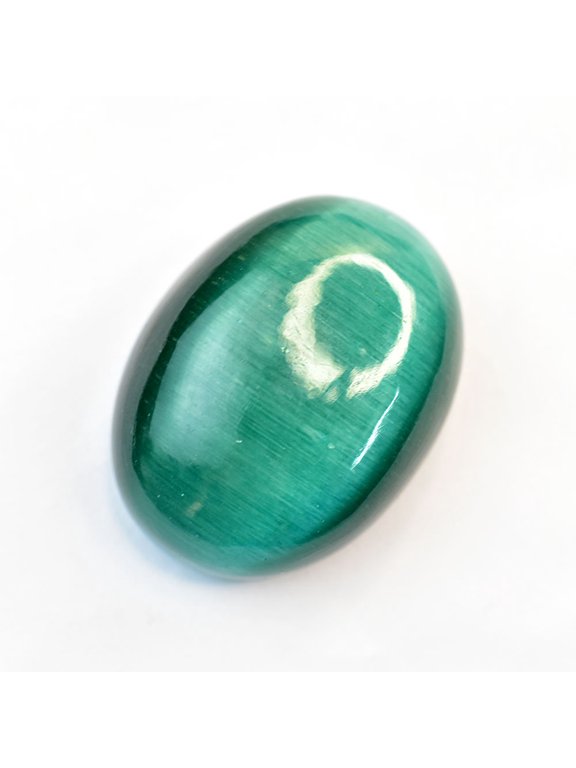 Gemsgrowth Natural Green Cat's Eye Loose Gemstone, 100 Carat, Cabochon, Certified, for Jewelry Making, Pendant, Ring, Necklace, Engagement