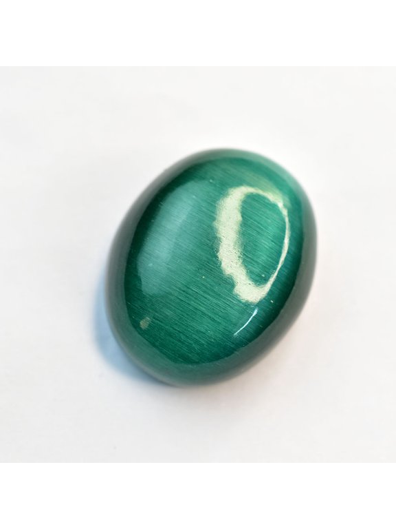 Gemsgrowth Natural Green Cat's Eye Loose Gemstone, 108 Carat, Cabochon, Certified, for Jewelry Making, Pendant, Ring, Necklace, Engagement