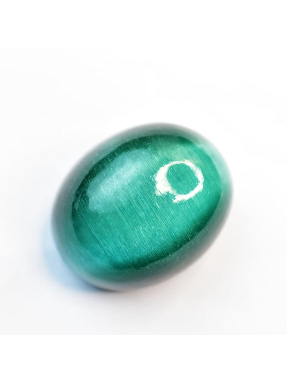 Gemsgrowth Natural Green Cat's Eye Loose Gemstone, 127 Carat, Certified, for Jewelry Making, Pendant, Ring, Necklace, Engagement