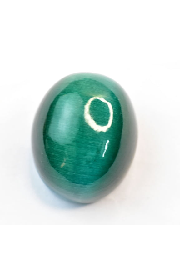 Gemsgrowth Natural Green Cat's Eye Loose Gemstone, 130 Carat, Cabochon, Certified, for Jewelry Making, Pendant, Ring, Necklace, Engagement
