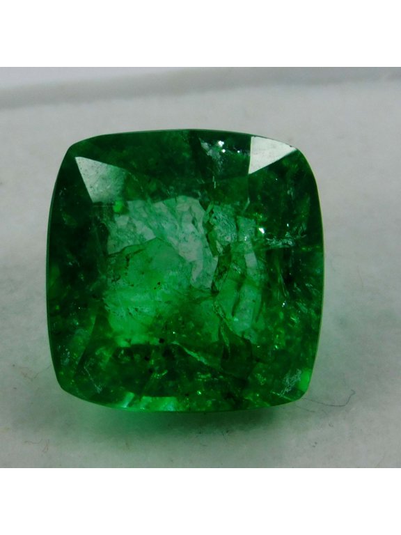 Gemsgrowth Natural Green Colombian Emerald Loose Gemstone, 7 Carat, Square Cushion, Certified, for Jewelry Making, Pendant, Ring, Necklace, Engagement