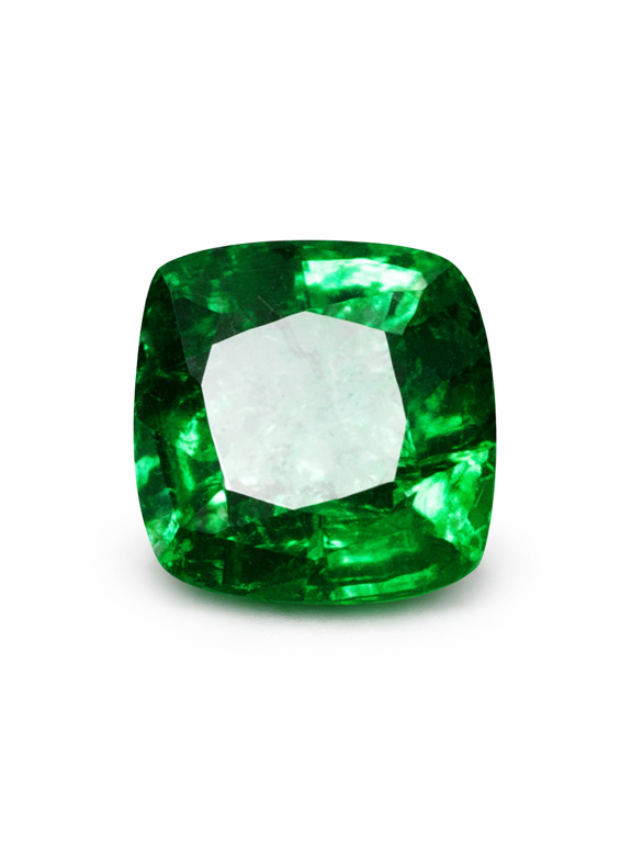 Gemsgrowth Natural Green Colombian Emerald Loose Gemstone, 7 Carat, Square Cushion, Certified, for Jewelry Making, Pendant, Ring, Necklace, Engagement