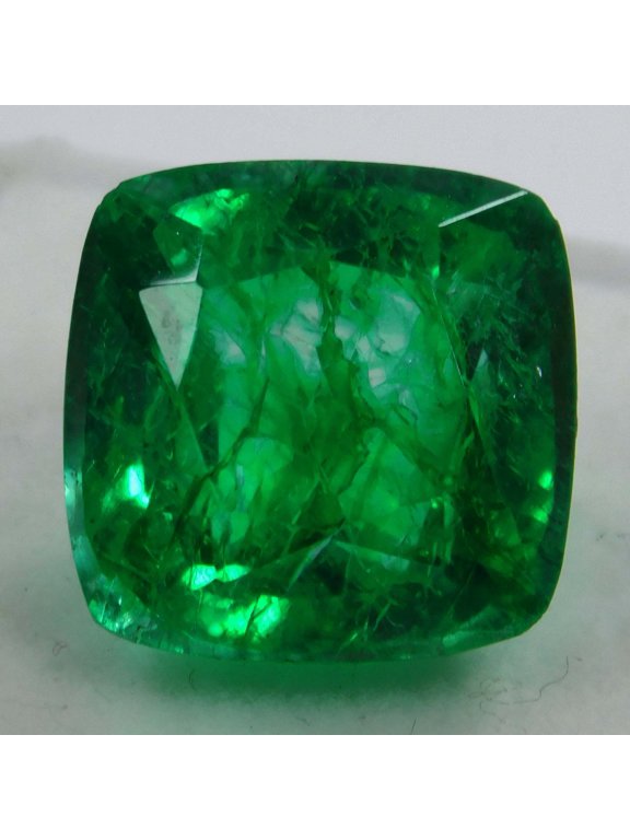 Gemsgrowth Natural Green Colombian Emerald Loose Gemstone, 9 Carat, Square Cushion, Certified, for Jewelry Making, Pendant, Ring, Necklace, Engagement