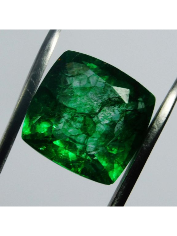 Gemsgrowth Natural Green Colombian Emerald Loose Gemstone, 9 Carat, Square Cushion, Certified, for Jewelry Making, Pendant, Ring, Necklace, Engagement