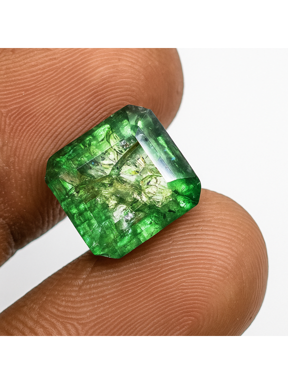 Gemsgrowth Natural Green Colombian Emerald Loose Gemstone, 9 Carat, Square Cut, Certified, for Jewelry Making, Pendant, Ring, Necklace, Engagement