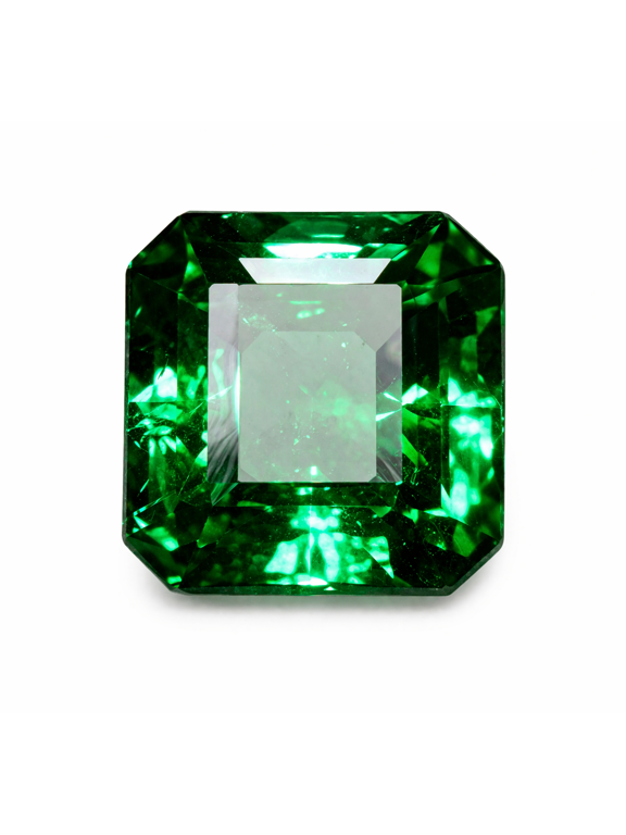 Gemsgrowth Natural Green Colombian Emerald Loose Gemstone, 9 Carat, Square Cut, Certified, for Jewelry Making, Pendant, Ring, Necklace, Engagement