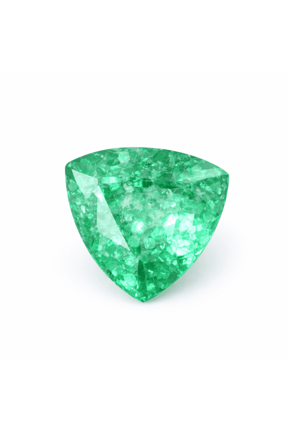 Gemsgrowth Natural Green Zambian Emerald Loose Gemstone, 5 Carat, Trillion Cut, Certified, for Jewelry Making, Pendant, Ring, Necklace, Engagement