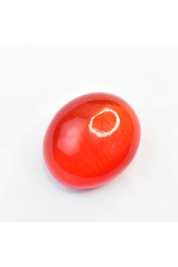 Gemsgrowth Natural Orange Cat's Eye Loose Gemstone, 94 Carat, Cabochon, Certified, for Jewelry Making, Pendant, Ring, Necklace, Engagement