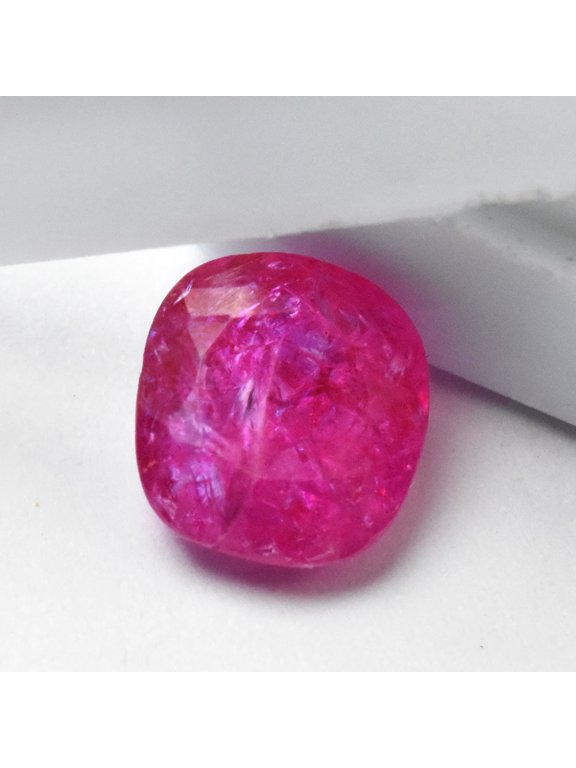 Gemsgrowth Natural Pink Burmese Ruby Loose Gemstone, 1.8 Carat, Cushion Cut, Certified, for Jewelry Making, Pendant, Ring, Necklace, Engagement