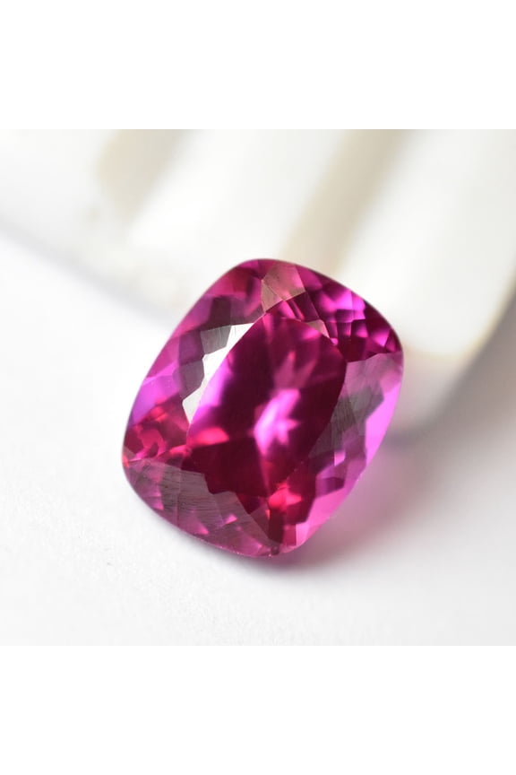 Gemsgrowth Natural Pink Burmese Ruby Loose Gemstone, 7.6 Carat, Cushion Cut, Certified, for Jewelry Making, Pendant, Ring, Necklace, Engagement