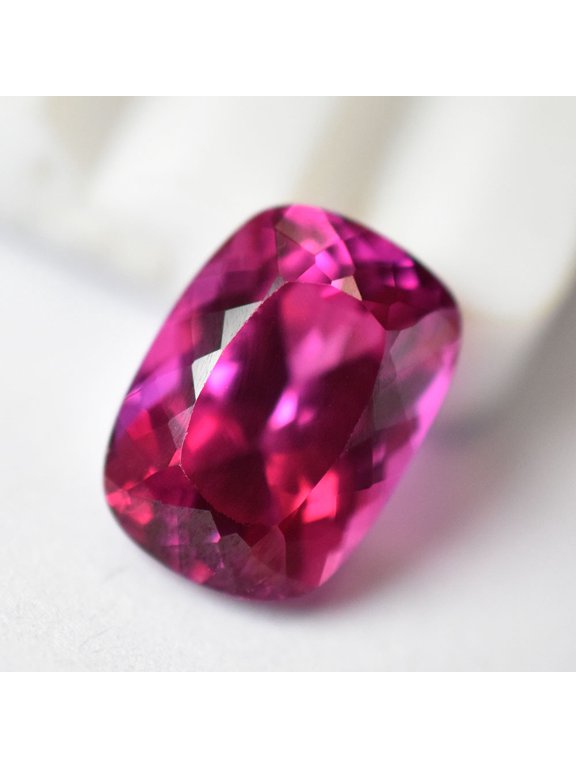 Gemsgrowth Natural Pink Burmese Ruby Loose Gemstone, 7.6 Carat, Cushion Cut, Certified, for Jewelry Making, Pendant, Ring, Necklace, Engagement