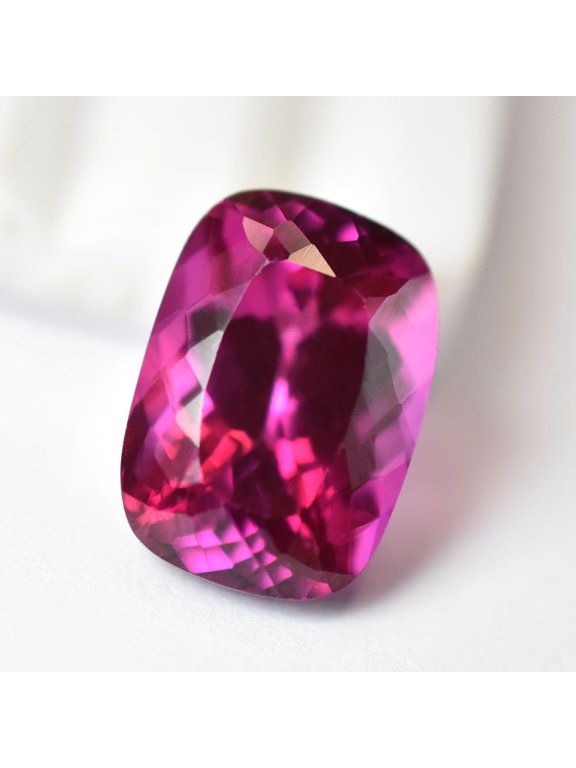 Gemsgrowth Natural Pink Mozambique Ruby Loose Gemstone, 11.45 Carat, Cushion Cut, Certified, for Jewelry Making, Pendant, Ring, Necklace, Engagement