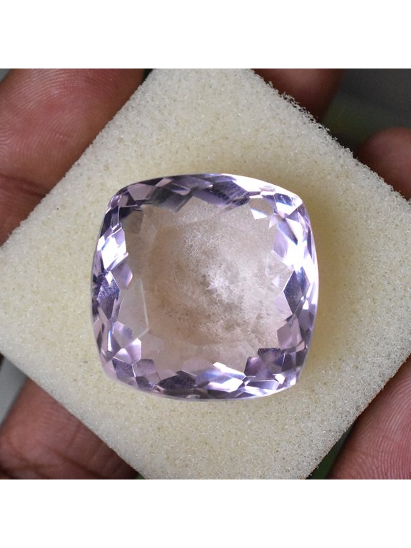 Gemsgrowth Natural Pink Topaz Loose Gemstone, 80 Carat, Square Cushion, Certified, for Jewelry Making, Pendant, Ring, Necklace, Engagement
