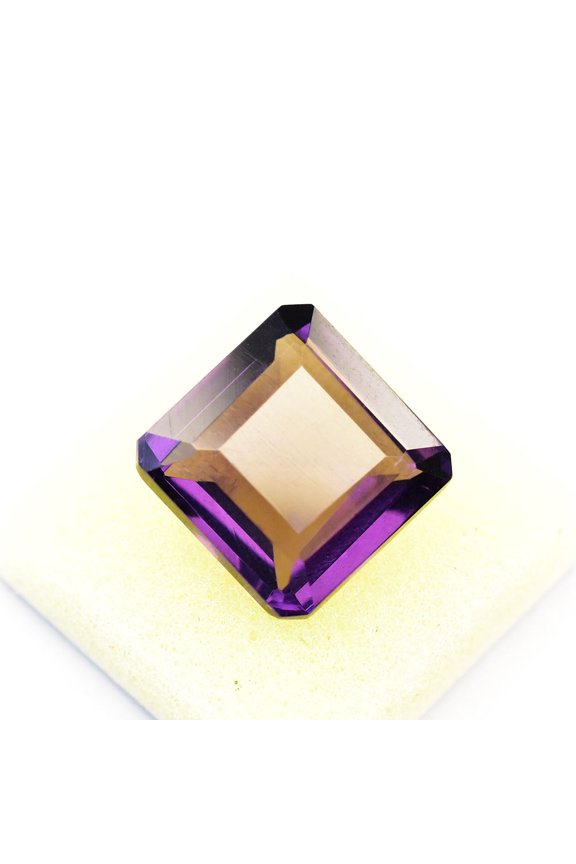 Gemsgrowth Natural Purple Tanzania Tanzanite Loose Gemstone, 12.9 Carat, Square Cut, Certified, for Jewelry Making, Pendant, Ring, Necklace, Engagemen