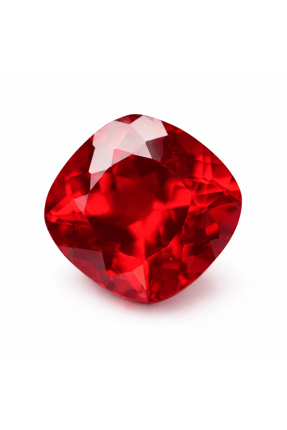 Gemsgrowth Natural Red Brazilian Garnet Loose Gemstone, 12 Carat, Square Cushion, Certified, for Jewelry Making, Pendant, Ring, Necklace, Engagement