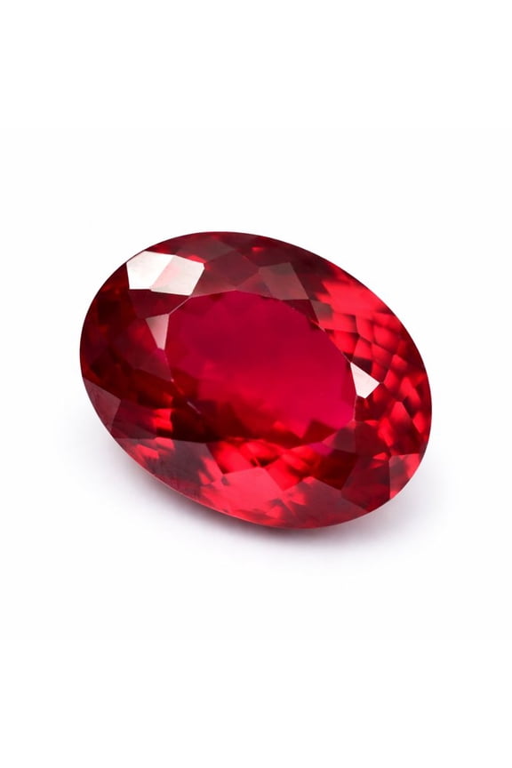 Gemsgrowth Natural Red Burmese Ruby Loose Gemstone, 12 Carat, Oval Cut, Certified, for Jewelry Making, Pendant, Ring, Necklace, Engagement