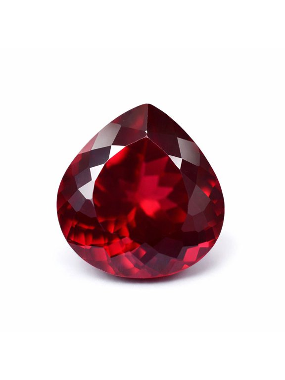 Gemsgrowth Natural Red Burmese Ruby Loose Gemstone, 15 Carat, Pear Cut, Certified, for Jewelry Making, Pendant, Ring, Necklace, Engagement