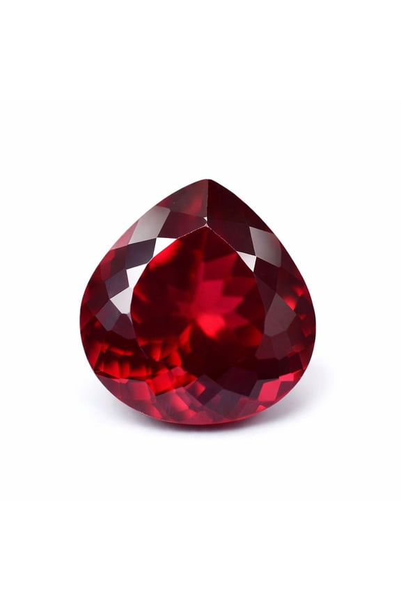 Gemsgrowth Natural Red Burmese Ruby Loose Gemstone, 15 Carat, Pear Cut, Certified, for Jewelry Making, Pendant, Ring, Necklace, Engagement