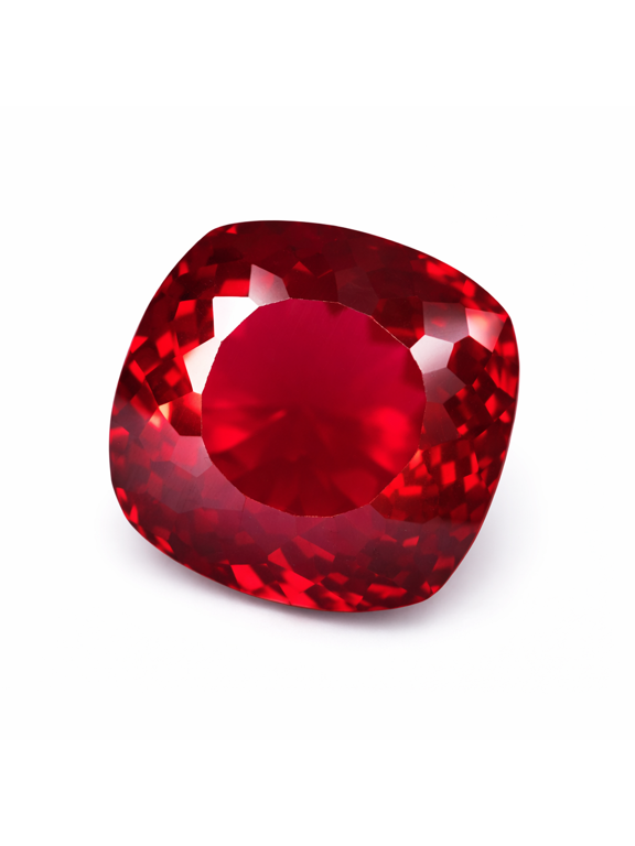 Gemsgrowth Natural Red Burmese Ruby Loose Gemstone, 19 Carat, Square Cushion, Certified, for Jewelry Making, Pendant, Ring, Necklace, Engagement