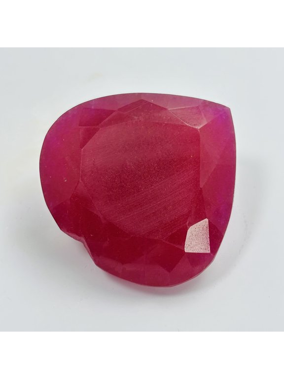 Gemsgrowth Natural Red Burmese Ruby Loose Gemstone, 200 Carat, Heart Cut, Certified, for Jewelry Making, Pendant, Ring, Necklace, Engagement
