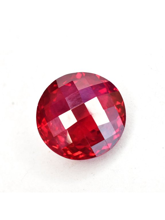 Gemsgrowth Natural Red Burmese Ruby Loose Gemstone, 27 Carat, Checker Cut, Certified, for Jewelry Making, Pendant, Ring, Necklace, Engagement
