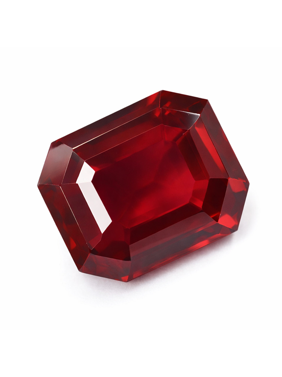 Gemsgrowth Natural Red Burmese Ruby Loose Gemstone, 9 Carat, Emerald Cut, Certified, for Jewelry Making, Pendant, Ring, Necklace, Engagement