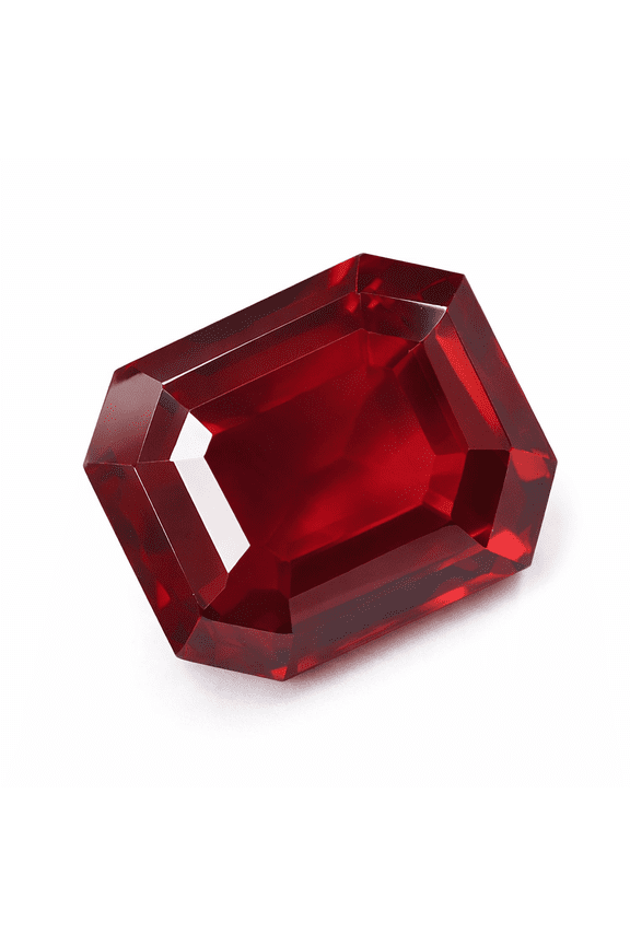 Gemsgrowth Natural Red Burmese Ruby Loose Gemstone, 9 Carat, Emerald Cut, Certified, for Jewelry Making, Pendant, Ring, Necklace, Engagement