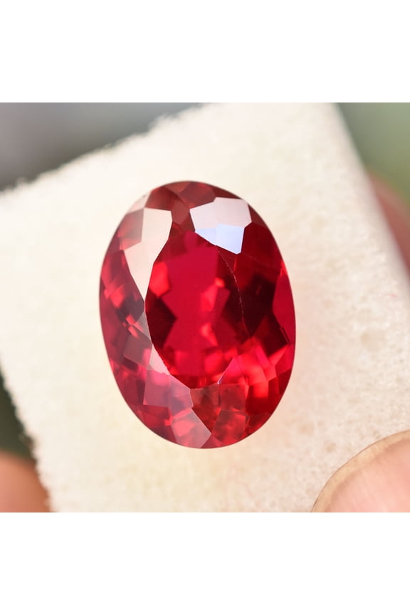 Gemsgrowth Natural Red Mozambique Ruby Loose Gemstone, 11 Carat, Oval Cut, Certified, for Jewelry Making, Pendant, Ring, Necklace, Engagement