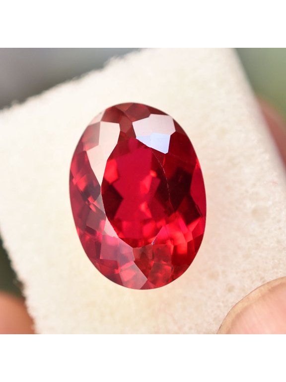 Gemsgrowth Natural Red Mozambique Ruby Loose Gemstone, 11 Carat, Oval Cut, Certified, for Jewelry Making, Pendant, Ring, Necklace, Engagement