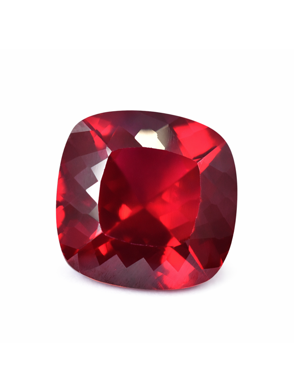 Gemsgrowth Natural Red Mozambique Ruby Loose Gemstone, 12 Carat, Square Cushion, Certified, for Jewelry Making, Pendant, Ring, Necklace, Engagement