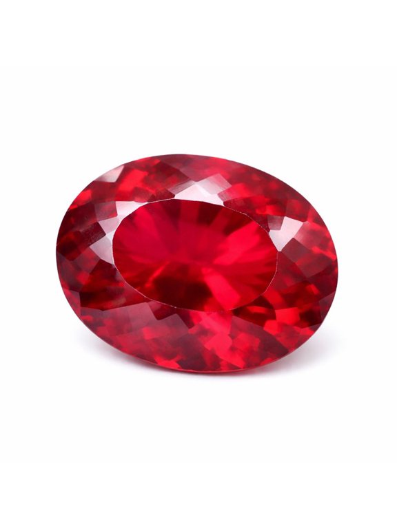 Gemsgrowth Natural Red Mozambique Ruby Loose Gemstone, 14 Carat, Oval Cut, Certified, for Jewelry Making, Pendant, Ring, Necklace, Engagement